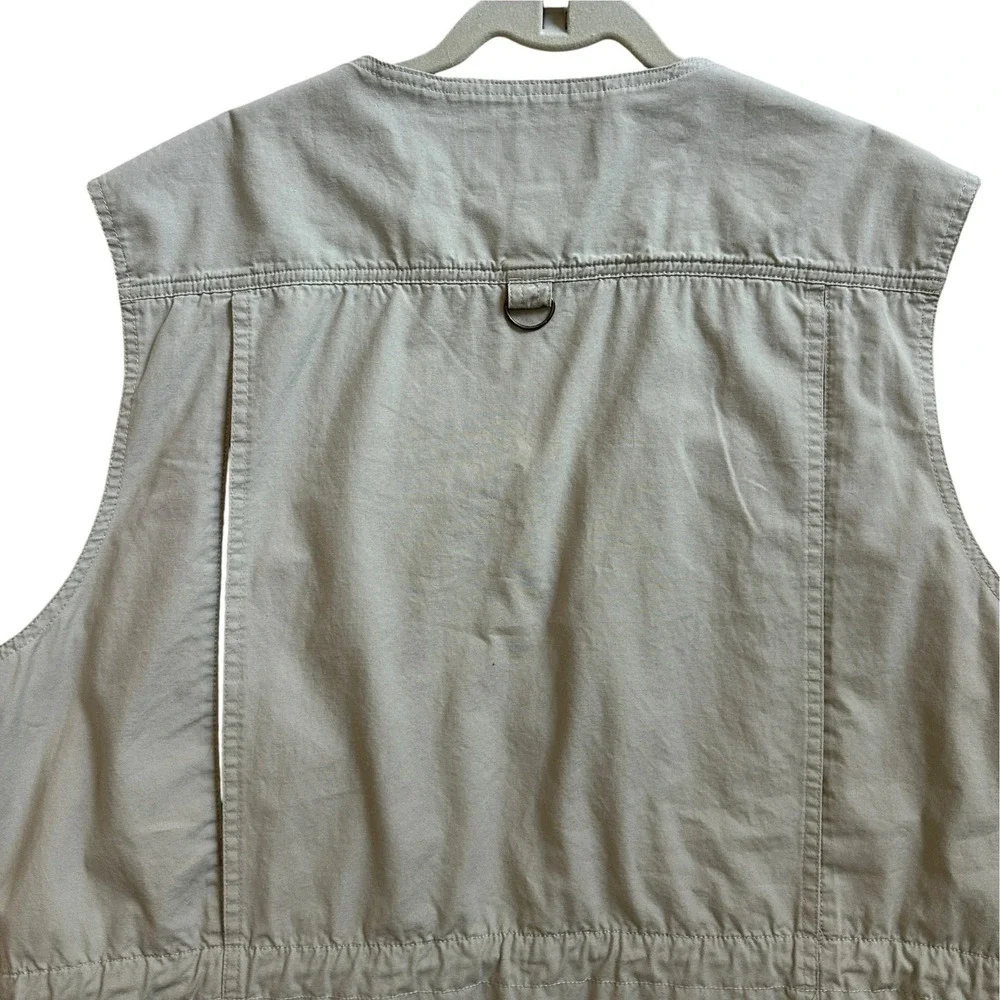 VTG Eddie Bauer Voyager Vest 2919 Men's Size Large Beige 100% Heavyweight Cotton